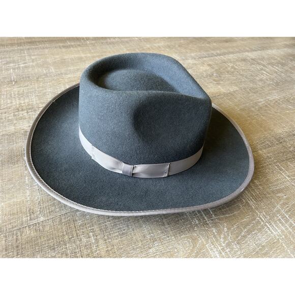 Gigi Pip Monroe Rancher Hat Womens 57 Gray Australian Wool Wide Brim Fedora NWT main image 10